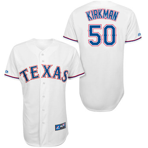 Michael Kirkman #50 Youth Baseball Jersey-Texas Rangers Authentic Home White Cool Base MLB Jersey